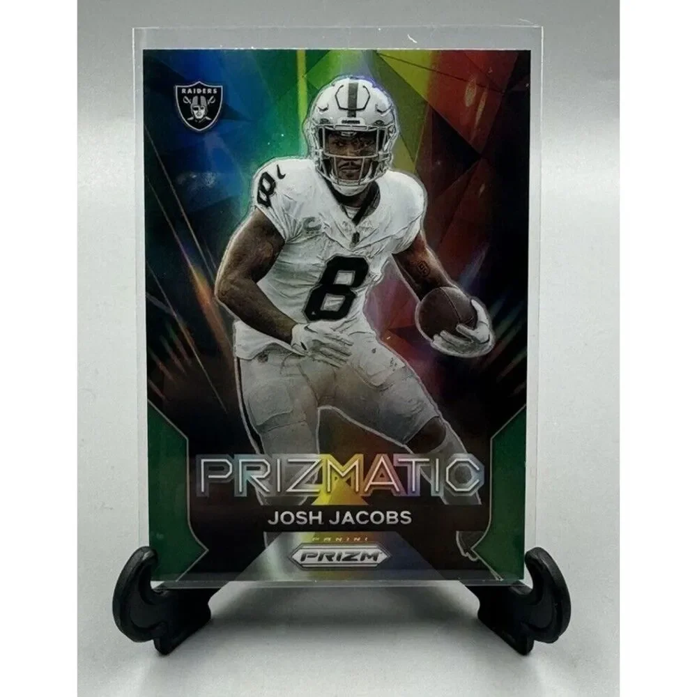 2023 Panini Prizm Football GREEN PRIZM PRIZMATIC Josh Jacobs Las‎ Vegas Raiders